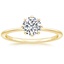 18K Yellow Gold Eight Prong Petite Elodie Ring, smalltop view