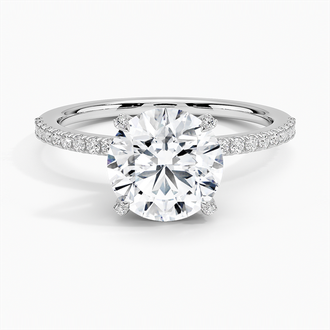 Floral Hidden Halo Diamond Ring