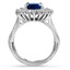 Double Halo Twist Sapphire and Diamond Ring, smallside view