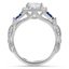 Feathered Halo Diamond and Sapphire Ring, smallside view