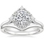 18K White Gold Dahlia Halo Diamond Ring (1/3 ct. tw.) with Chevron Ring