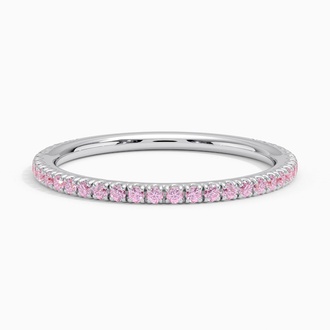 Pink Diamond Scalloped Pavé Ring