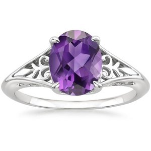 Amethyst Florence Ring in 18K White Gold | Brilliant Earth