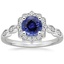 18KW Sapphire Cadenza Halo Diamond Ring, smalltop view