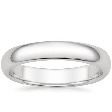 white gold comfort fit women's wedding band