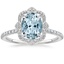18KW Aquamarine Reina Halo Diamond Ring, smalltop view