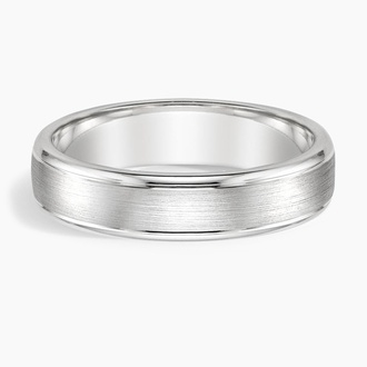 Beveled Edge Matte Wedding Ring with Grooves