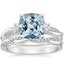 18KW Aquamarine Three Stone Petite Twisted Vine Diamond Bridal Set (1/2 ct. tw.), smalltop view
