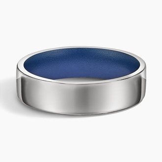 Beveled Edge Matte Blue Cerakote 6mm Wedding Ring
