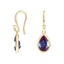 14K Yellow Gold Teardrop Lab Created Alexandrite Earrings, smalladditional view 1