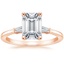 14K Rose Gold Tapered Baguette Diamond Ring, smalltop view
