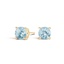 Solitaire Aquamarine Stud Earrings in 14K Yellow Gold