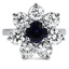 Custom Retro-Style Sapphire and Diamond Ring