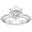 18KW Moissanite Classic Six-Prong Solitaire Ring, smalltop view