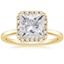 18KY Moissanite Vienna Halo Diamond Ring, smalltop view