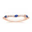 14K Rose Gold Luxe Willow Contoured Ring with Sapphire and Diamond Accents (1/10 ct. tw.), smalltop view