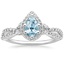 Aquamarine Luxe Willow Halo Diamond Ring (2/5 ct. tw.) in Platinum