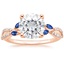 Rose Gold Moissanite Luxe Willow Sapphire and Diamond Ring (1/8 ct. tw.)