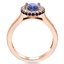 Rose Gold Pave Sapphire Halo Ring, smallside view