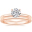 14K Rose Gold Salma Diamond Ring with Petite Comfort Fit Wedding Ring