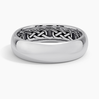 Hidden Celtic Knot 6mm Wedding Ring in Platinum