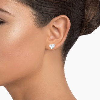 Blossom Cultured Pearl and Diamond Cluster Earrings - Brilliant Earth