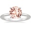 18KW Morganite Four-Prong Petite Comfort Fit Solitaire Ring, smalltop view