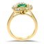 Emerald and Rose Cut Diamond Antique Inspired Ring, smallside view