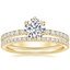 18K Yellow Gold Poppy Diamond Ring (1/6 ct. tw.) with Luxe Ballad Diamond Ring (1/4 ct. tw.)