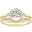 18K Yellow Gold Fiorella Diamond Ring with Flair Diamond Ring (1/6 ct. tw.)