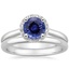 18KW Sapphire Halo Diamond Bridal Set (1/6 ct. tw.), smalltop view