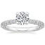 Round Diamonds on Three Sides of Band Engagement Ring 