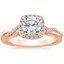 14K Rose Gold Petite Twisted Vine Halo Diamond Ring (1/4 ct. tw.), smalltop view