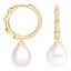 14K Yellow Gold Gina Baroque Cultured Pearl and Diamond Drop Huggie Earrings, smalladditional view 1