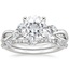 18KW Moissanite Willow Diamond Ring (1/8 ct. tw.) with Luxe Willow Diamond Wedding Ring (1/5 ct. tw.), smalltop view