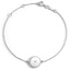 Silver Engravable Beaded Disc Bracelet, smalltop view on a hand