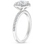 Platinum Shared Prong Halo Diamond Ring, smallside view