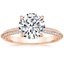 14K Rose Gold Callista Diamond Ring, smalltop view
