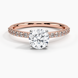 14K Rose Gold Petite Shared Prong Diamond Ring (1/4 ct. tw.)