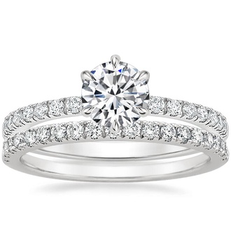 18K White Gold Bliss Diamond Ring (1/6 ct. tw.) with Bliss Diamond Ring (1/5 ct. tw.)
