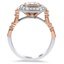 Two-tone Fancy Halo with Diamond Baguettes, smallside view