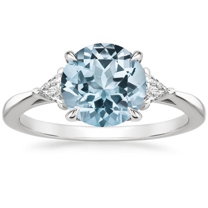 Aquamarine Esprit Diamond Ring in 18K White Gold