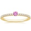 Yellow Gold Aster Pink Sapphire and Diamond Ring