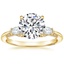 18K Yellow Gold Simply Tacori Three Stone Marquise Diamond Ring, smalltop view
