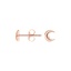 14K Rose Gold Moon Stud Earrings, smalladditional view 1