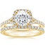 18KY Moissanite Joy Diamond Ring (1/3 ct. tw.) with Bliss Diamond Ring (1/5 ct. tw.), smalltop view
