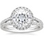18KW Moissanite Fortuna Halo Diamond Ring (1/2 ct. tw.), smalltop view