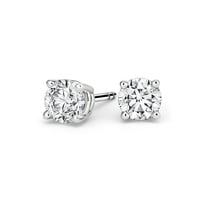 Round Diamond Stud Earrings 1 1 2 Ct Tw In 18k White Gold