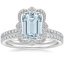 18KW Aquamarine Reina Diamond Ring with Luxe Ballad Diamond Ring (1/4 ct. tw.), smalltop view