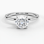 Moissanite Secret Halo Diamond Ring in Platinum